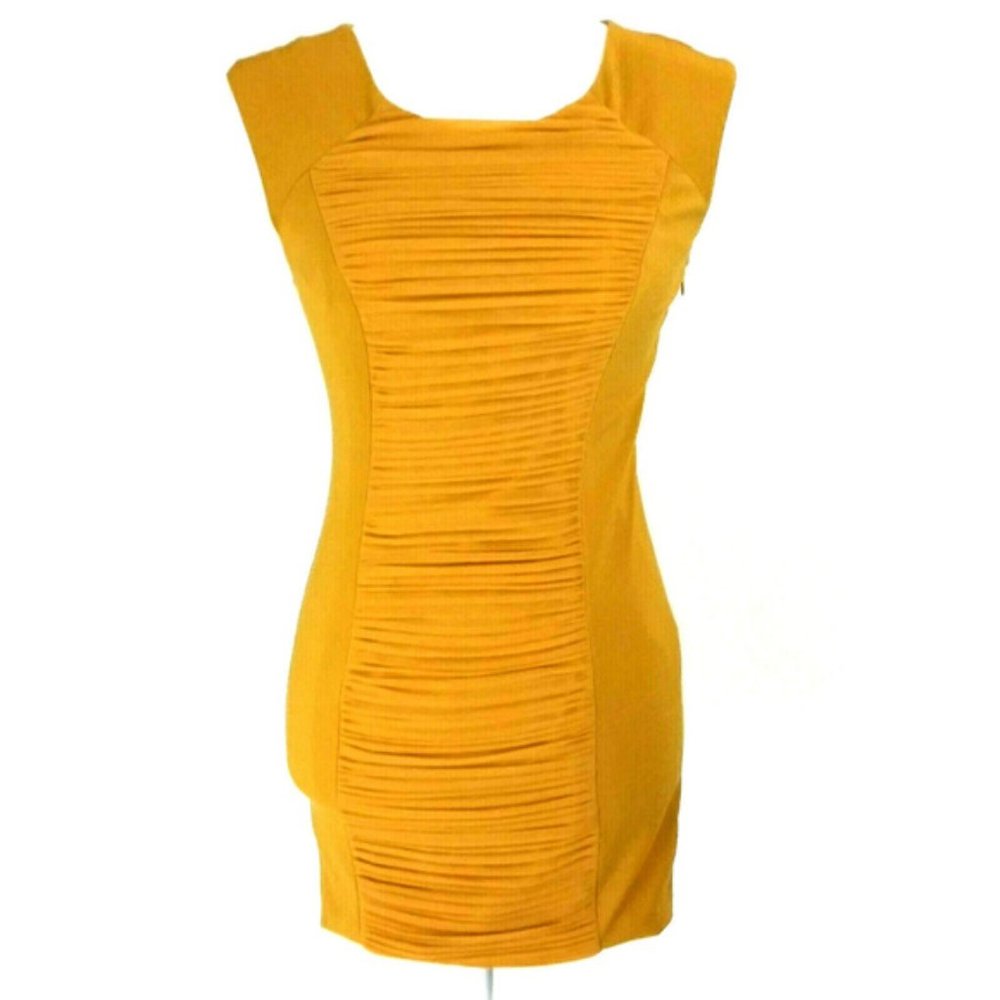 ASOS "Sunny Maira" Mustard Bodycon Sheath Dress